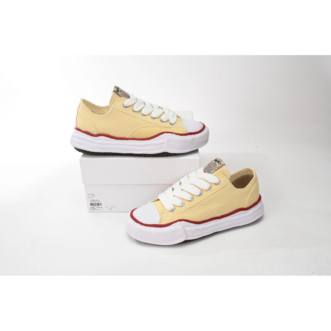 Mihara Yasuhiro Yellow, White, And Red sneakers
