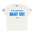 Hellstar Beat Us! T-Shirt 'White/Blue'