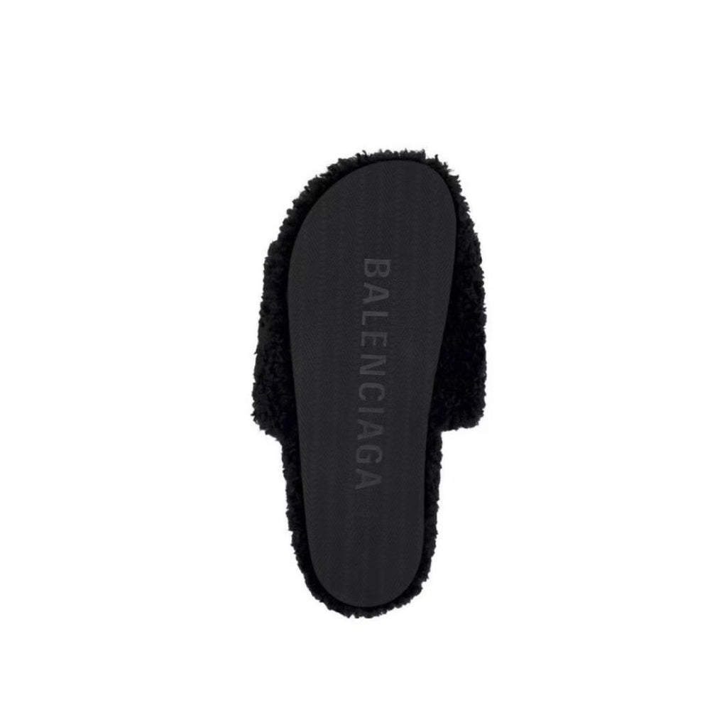 Balenciaga Furry Slide Black