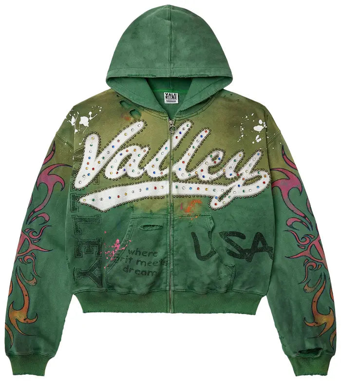 Vale Forever Inferno Zip Up 'Green' hoodie