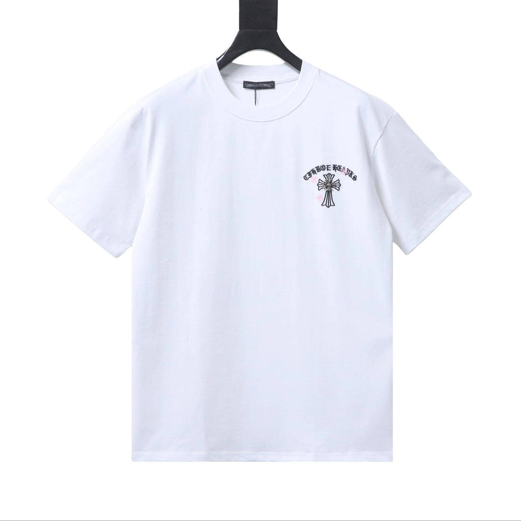 Chrome Hearts Sanskrit Cross Embroidered Short-Sleeve T-Shirt white