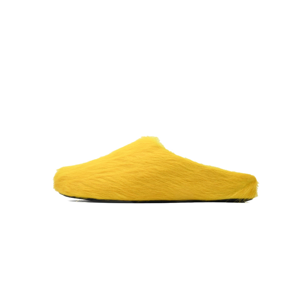Marni Long-hair Calfskin Fussbett Sabot Yellow
