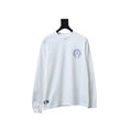 Chrome Hearts Blue Horseshoe Cross Long Sleeve T-Shirt White