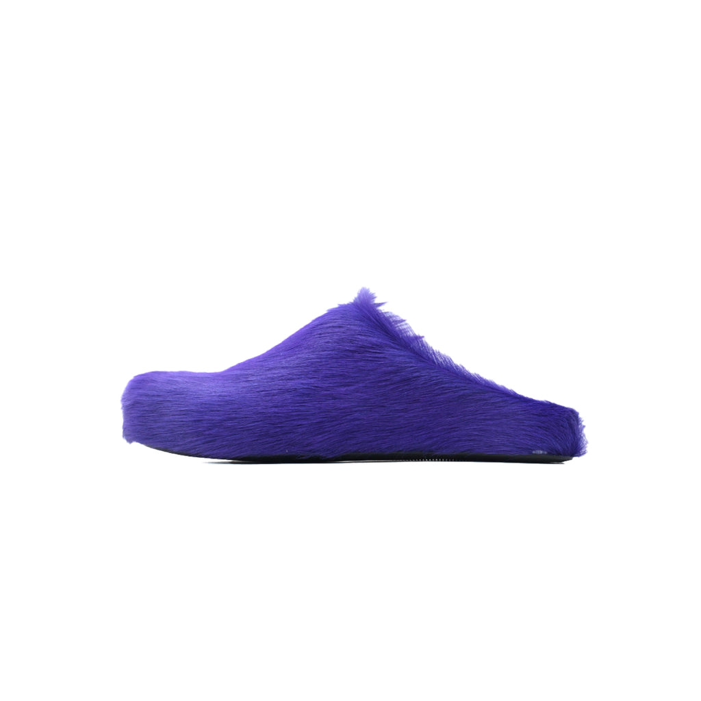 Marni Long-hair Calfskin Fussbett Sabot Purple