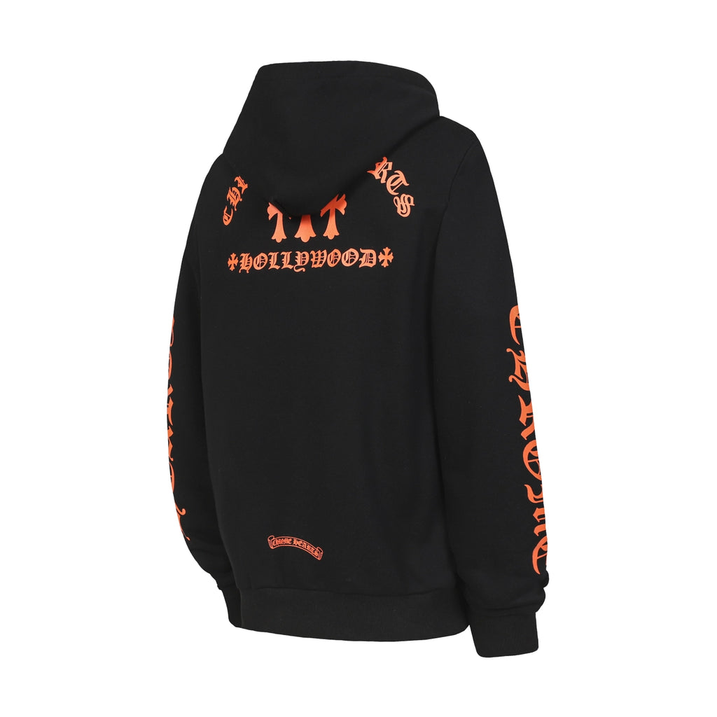 Chrome Hearts black and orange hoodie
