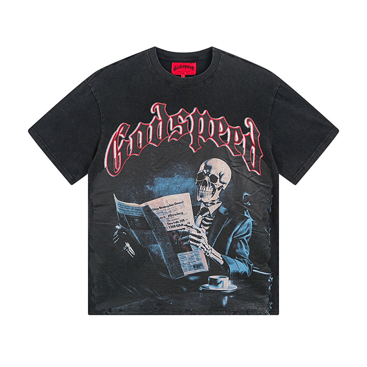 Godspeed T-shirt black news paper