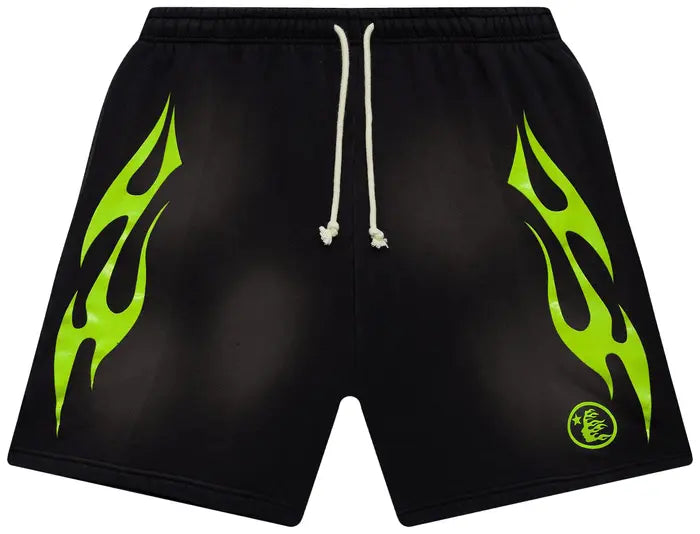 Hellstar Flame Shorts 'Green'
