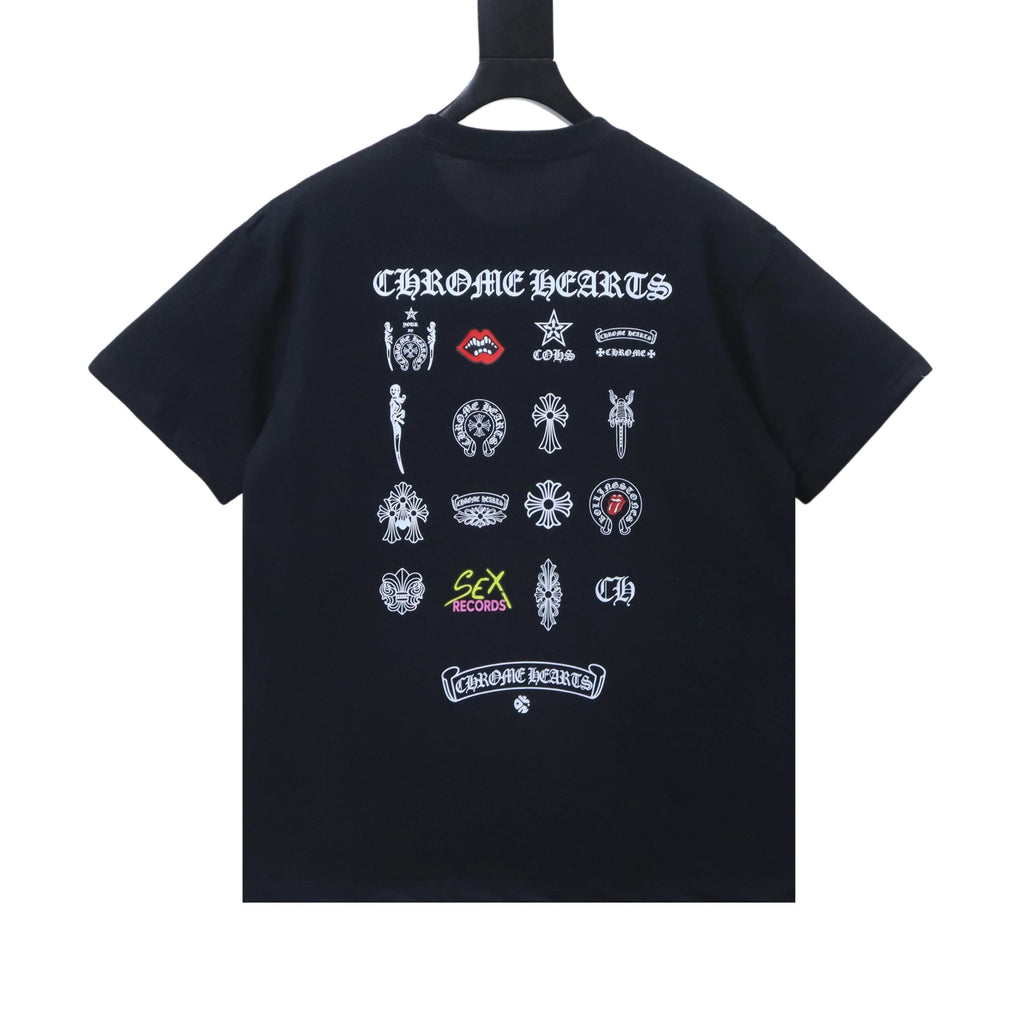 Chrome Hearts Multi-Element Collage Print Short-Sleeve T-Shirt black
