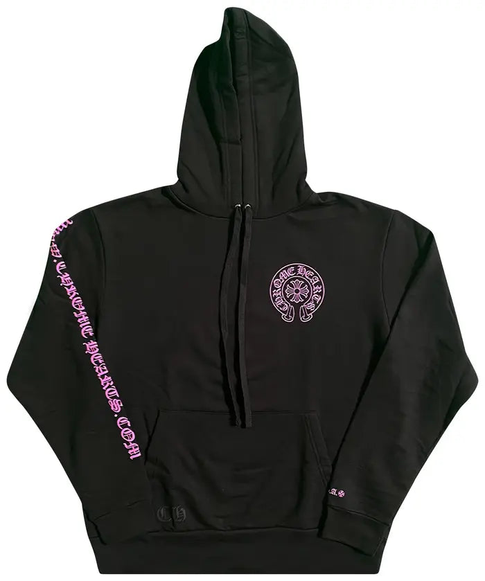 Chrome Hearts Horseshoe Hoodie 'Black/Pink'
