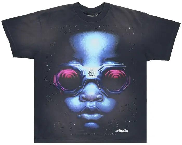 Hellstar Goggle T-Shirt 'Black/Blue'