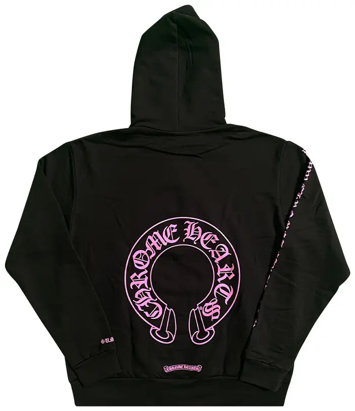Chrome Hearts Horseshoe Hoodie 'Black/Pink'