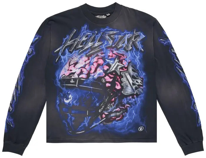 Hellstar Powered By The Star Long-Sleeve T-Shirt 'Black/Purple'