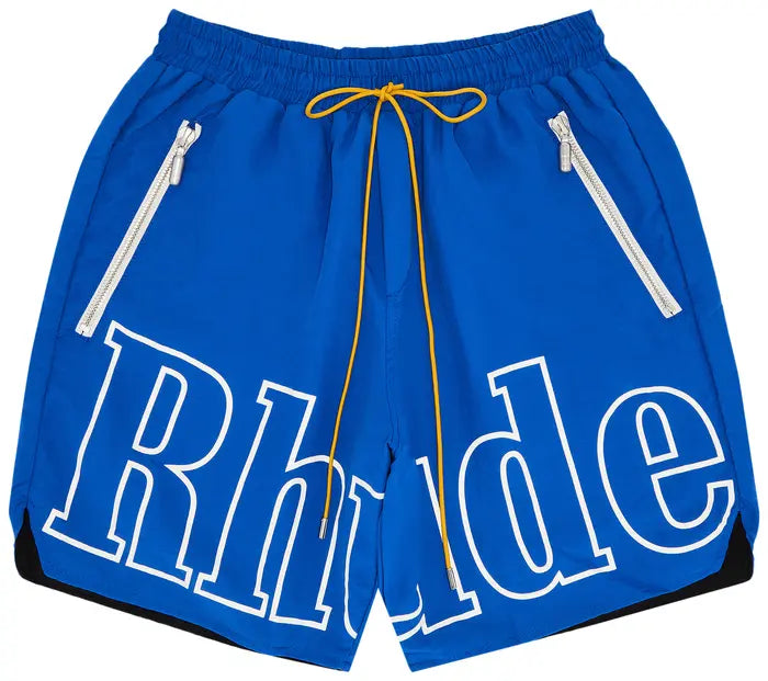 Rhude Logo Print Relax Fit Shorts 'Blue'