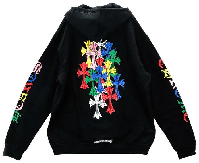 Chrome Hearts Cross Logo Zip Up Hoodie 'Black/Multicolo