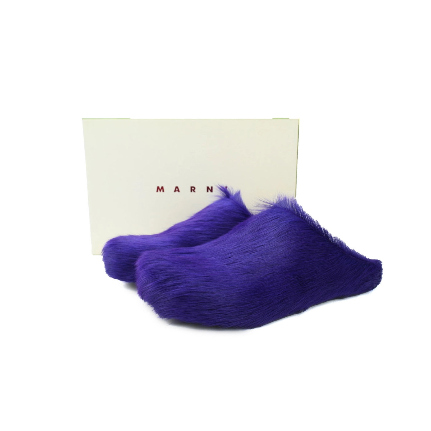 Marni Long-hair Calfskin Fussbett Sabot Purple