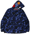 BAPE Color Camo Shark Hoodie Jacket 'Navy'