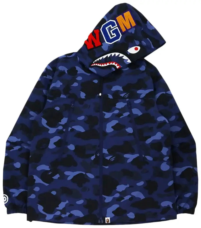 BAPE Color Camo Shark Hoodie Jacket 'Navy'