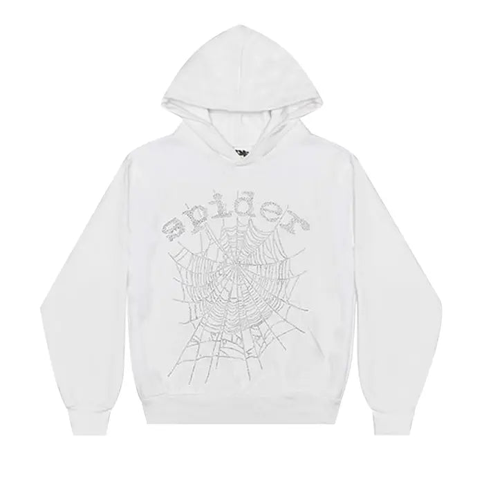 Sp5der OG Rhinestone Hoodie 'White'