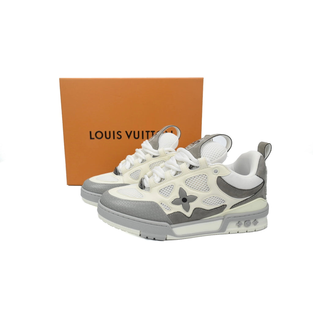 Louis Vuitton Leather lace up Fashionable Board Shoes White