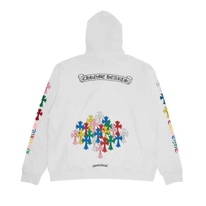 Chrome Hearts Cross Hoodie 'White/Multicolor'