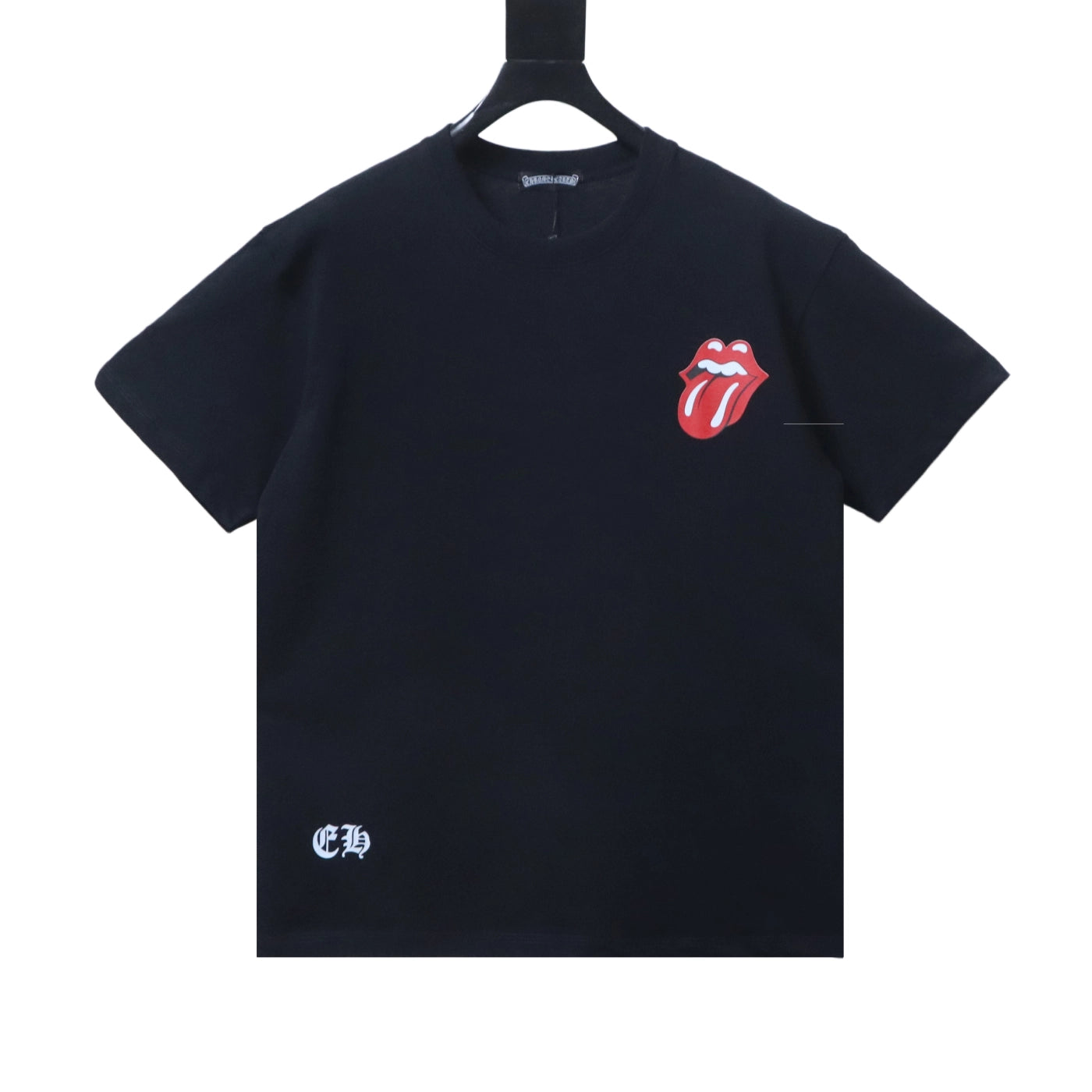 Chrome Hearts Rolling Stones Horseshoe Red Tongue Print Short-Sleeve T-Shirt black