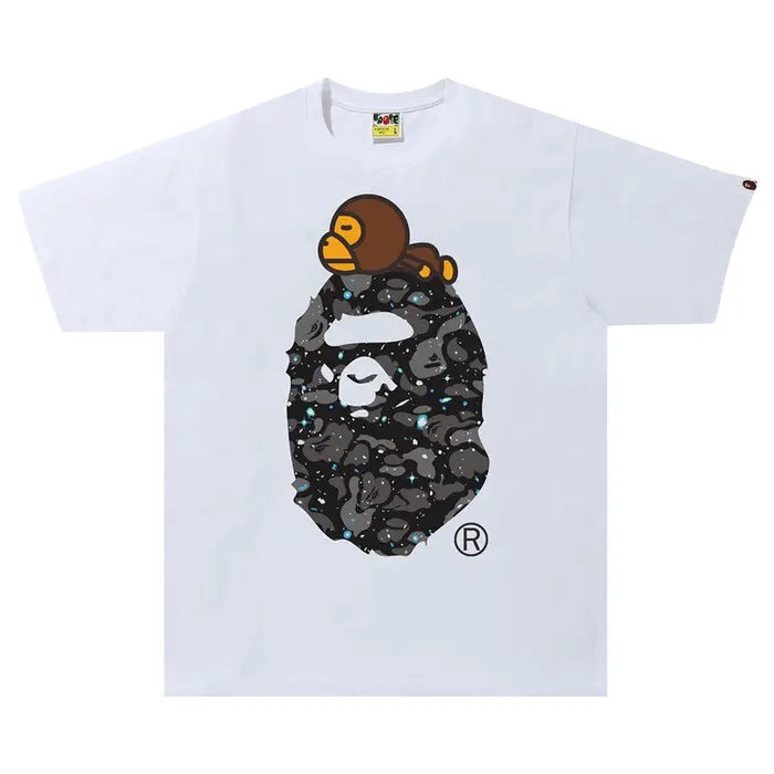 BAPE Space Camo Milo On Big Ape Tee 'White'