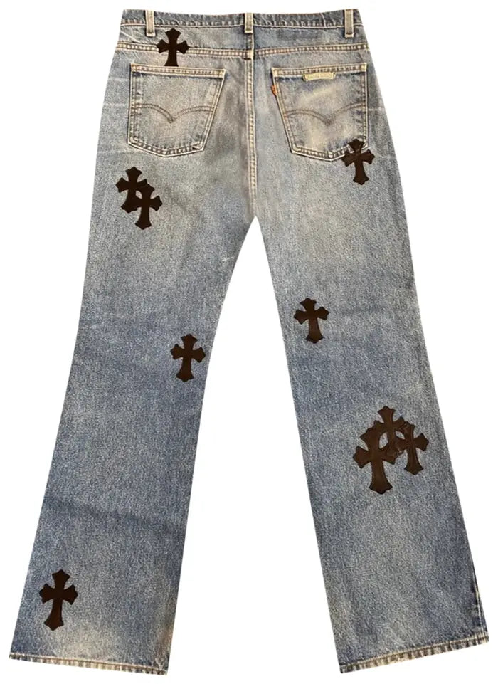 Chrome Hearts x Levi's 517 Cross Patch Denim Pants 'Blue'