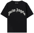 Palm Angels Curved Logo Regular Tee 'Black/Off White'