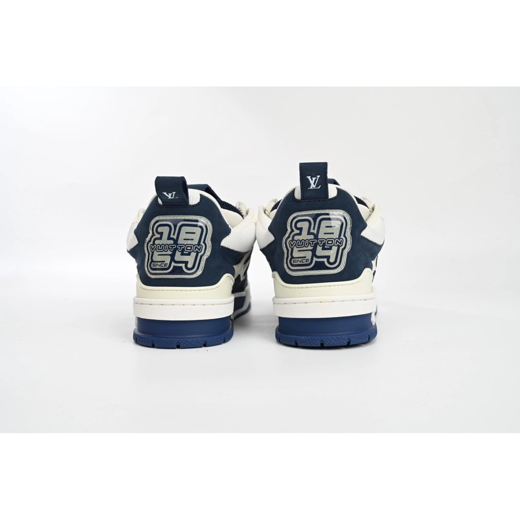 Louis Vuitton Leather lace up Fashionable Board Shoes Blue