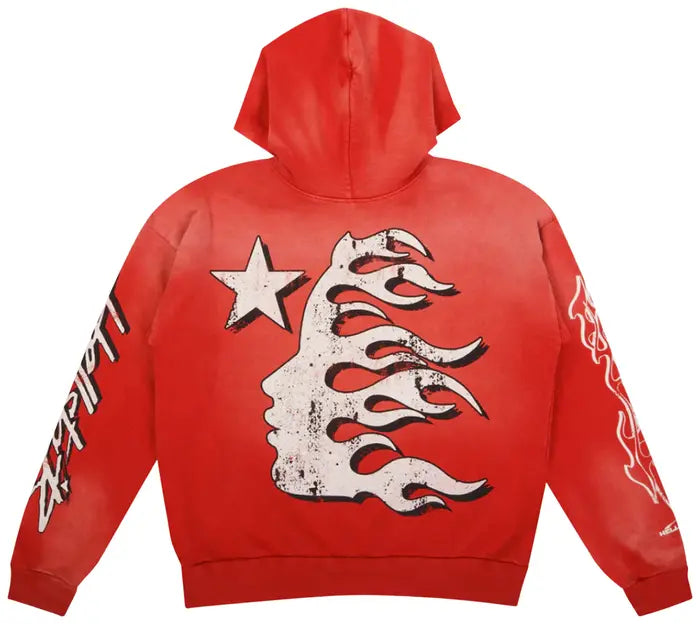 Hellstar Greatest Hits Records Hoodie 'Red'